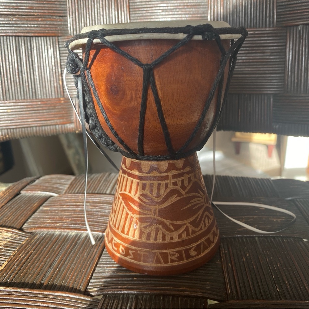 Costa Rica I Tambor de Bambú I Tribal Wood Carved Hand Drum